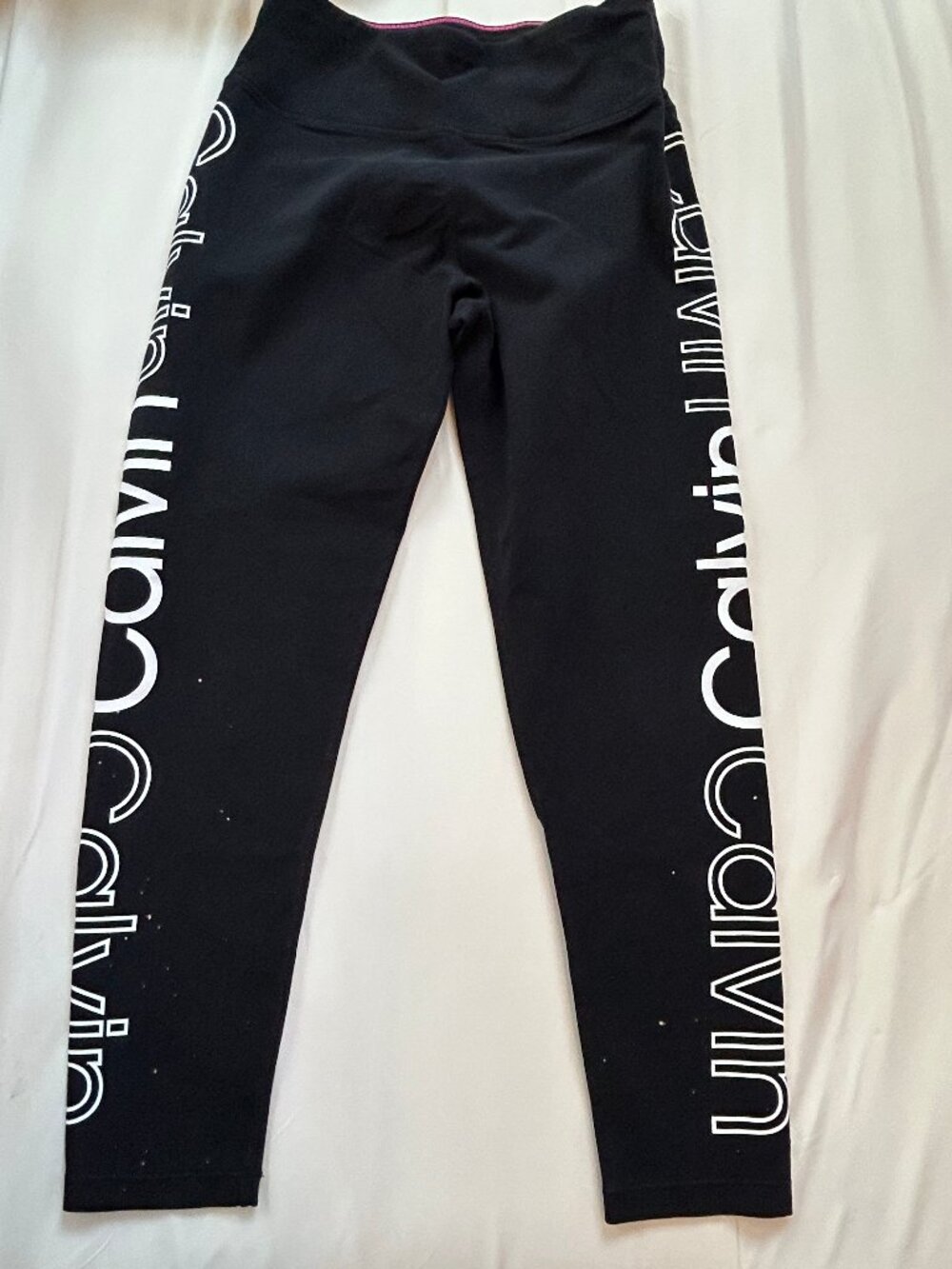 CALVIN KLEIN PERFORMANCE WOMEN’S BLACK & WHITE WORKOUT LEGGINGS SIZE M
